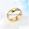 Полосы кольца 6 мм женская нержавеющая сталь Микро-сат-кольцо Diamond for Women Men Gift Fashion Shrop Delive Dhl7s