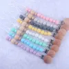 DIY Baby Pacifier Clips Silica Gel Pacifier Soother Holder Beaded Clip Chain Dummy Strap Chain Baby Shower Gift BPA Free ZZ