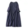 Women's Trench Coats Special Style Placket Long Dress Linen Windbreaker Thin Coat Clothing Spring Product Loose 0519