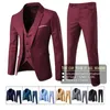 Mens Suits Blazers Spring Summer Groomsmen Male Twopiece Full Suit Set Casual Wedding Nightclub Slim Fit Black Blazer For Men 230726