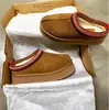 Tasman terlik chesut kürk slaytlar koyun derisi shearling tazz yeni katırlar kadın erkekler ultra mini platform bot slip-on ayakkabı süet konfor sonbahar kış boyutu 35-44