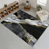 Dywany 3D Nordic Black Golden Marmur dywan Kolny geometryczny dywan do salonu Sofa Sofa Doormat Non-Slip Floor Mat R230725