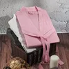 Women's Sleepwear Summer Spring Men Robe Gown Casual Waffle Kimono Bathrobe Male Daily Home Clothes Three Quarter Sleeve Plus Size