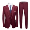 Trajes de hombre Blazers Hombres Blazers Set Boda 3 piezas Elegante 2 Traje de lujo Pantalones de abrigo completo Diseño Último chaleco Business Slim Fit Chaqueta Pantalones 230725