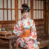 Etnische kleding Japanse traditionele vrouwen Kimono Formele zomer Yukata Retro bloemenprints Lange jurk Cosplay Meisjes