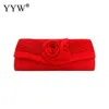 Evening Bags Femme Wedding Brial Clutch Bag Hand Ruched Silk Cocktail Handbags Clutches Flower Gorgeous Pochette 230725