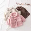 Manteau Mode Bébé Fille Garçon Veste D'hiver Épaisse Laine D'agneau Infant Toddler Enfant Chaud Mouton Comme Outwear Coton 1 8Y 230725