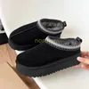 Австралия классический Ultra Mini Snow Boots Tazz Suede Tasman Shearling Slides Slides Slippers Slippers Каштановые дизайнерские женские женские зима предлагают ботинок на лодыжке