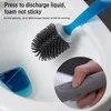 Supports de brosses de toilette Détergent Ensemble de brosses rechargeables Montage mural avec support Silicone TPR pour outils de nettoyage d'angle Accessoires de salle de bain 230726