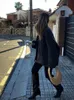 Женские куртки SLMD 2023 Женщины -серые бомбардировщики кнопка сплошного сплошного рукава повседневное распутное покрытие Traf ins 230726