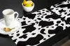 Tovagliette Tovagliette artistiche in bianco e nero con motivo a mucca Set di 4/6 pezzi Accessori per caffè da cucina Sottobicchieri Decorazioni per la casa