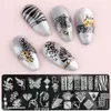 Stickers Decals 6 stks Nail Art Stamping Plates Set Snake Rose Lace Nail Stencils Summer Fruits Design Stamping Mold Manicure Tools Kit GLSTZ-FS-2 230726