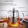 Botellas de agua Gota Tetera de vidrio resistente al calor Varios estilos de venta de juegos de té Hervidor transparente Flor Puer Infusor Pot 230725