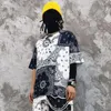 Męskie koszule Mężczyzny Kobiety Summer Bandanna Print koszulka Paisley krótkie rękaw duże Męskie Mężczyzna moda harajuku streetwear hiphop punk