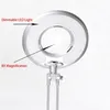 LED 8X Loupe Lampe Bras Pivotant Clip-on Table bureau Lumière réparation cosmétologie Pince Beauté Soins De La Peau Manucure Verre Lentille Tatouage C10213y