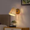 Wall Lamp Rattan Sconce Mounted Decorative Bohemian Lighting Angle Adjustable Bedside For Porch Corridor Aisle Bathroom