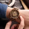 Wristwatches Natural Bamboo Wood Watch for Men Full-Wooden Hollow Case Band Watches Man Quartz Wristwatch Real Wooden Men Clock Male Reloj 230725