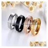 Band Rings Frosted Ring rostfritt stål DL Polish Sier Gold Women Mens Fashion Jewelry Will and Sandy Gift Drop Delivery DH1TM