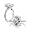 Cluster Ringe Shipei 100% 925 Sterling Silber Oval Cut 5CT Echte Moissanit Diamanten Edelstein Engagement Rose Gold Frauen Feine Jewel271z