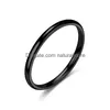 Band Rings Stainless Steel Glaze Thin Ring Blank Tail Fashion Jewelry For Women Will Andy Sandy Drop Delivery Dhwp7