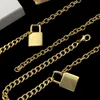 Vintage Cooper huvudbonad Set Lock Pendant mässing Tung mässingskedja Halsband Armband Retro Classic Designer Women Jewelry