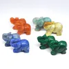 Decorative Objects Figurines 1.5" Elephant Statue Natural Stones Rose Quartz Healing Crystals Carved Animal Figurines Room Decor Gem Craft Trinket Wholesale 230725