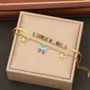 Blaue Emaille-Schmetterlings-Charms-Halsketten-Armband-Ohrring-Set, buntes, quadratisches Bling-Zirkonia-Edelstahl-Doppelschichtketten-Schmuckset für Frauen