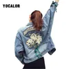 Vestes pour femmes 2023 Automne Broderie Fleur Cowboy Lâche Manteau Femme Denim Jeans Veste Femmes Chaqueta Mujer Streetwear Petit Ami Grandes Tailles J230726