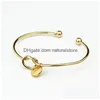 Charm Bracelets 26 A-Z English Letter Initial Bracelet Sier Gold Letters Bowknot Wristband Cuffs Women Jewelry Will And Sandy Drop Del Dh6Y3