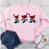 Frauen Hoodies Weihnachten Sweatshirt Vintage Grafik Vogel Pullover Weibliche Lose Baumwolle Solide Verdicken Frauen Harajuku Mode