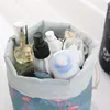 Cosmetic Bags 2023 High-capacity Barrel Bag Waterproof Cylindrical Drawstring Makeup Women Travel Toiletry Drop