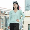 Женские трикотажные трикотажные трикотажные блузки в крючке Top Top Top Black Korean Fashion Style Past Spring 2023