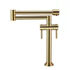 Gold Kitchen Faucet Solid Brass Rotating Crane For Kitchen Deck Mounted Sink Mixer Foldable Nickel Brushed/Gold/Chrome/ORB/Black