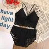 Bras Sets Women Lace Underwear Sexy Breathable Backless Wireless Push Up Sling Lingerie Solid All-Match Bra Briefs Set Drop