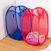 Storage Baskets Folding Laundry Basket Organizer for Dirty Clothes Bathroom Clothes Mesh Storage Bag Household Wall Hanging Basket Frame Bucket R230726