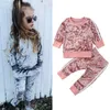 Set di abbigliamento Set di abbigliamento 0 5Y Bambini Ragazze Autunno Inverno Abbigliamento Set Baby Velluto Manica lunga Pullover Felpe Top Pant Bambini Abbigliamento casual Z230726