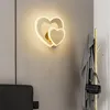 Vägglampor Sarok Modern Copper Heart Form monterad Light LED SCONCES 220V NORDIC DECORATIVE FÖR BEDSIDE vardagsrum