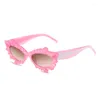 Sunglasses Flower Decorative Funny Pink Irregular Designer Fashion Novelties Purple Luxury Y2k Rave Party Personality Glasses