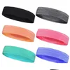 Headband 6 Colors Sports Breathable Sweatband Stretch Elastic Turban Run Football Headscarf Athletic Hair Bands Headwear Drop Delivery Dh6Re