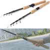 Boat Fishing Rods Promotion 1.8m 2.1m 2.4m 2.7m Spinning Fishing Rod M power Hard Telescopic Carbon Fiber Travel pole wooden handle 230725