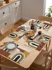 Table Mats Abstract Medieval Geometry Placemat For Dining Tableware 4/6pcs Kitchen Dish Mat Pad Counter Top Home Decoration