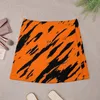 Röcke Tigerdruck Bengal Orange Schwarz Tiermuster Minirock Nachtclub Outfit Satin