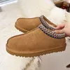 Australia klasyczne Ultra Mini Snow Boots Tazz Suede Tasman Tasman Slides Slajdes Platforma Kaptury Chestnut Designer Mens Womens Winter Sugerowane botki kostki