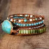 Bangle Spiritual Women Wrap Bracelets Natural Stones 5 Layers Leather Cuff Bangles Femme Energy Bracelet Bohemian Gifts Dropship 230726