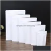 Sacs d'emballage Stand Up Sac en papier kraft blanc Pochette d'emballage en papier d'aluminium