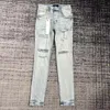 Ksubi Jeans Designer Mens Purple Ripped rakt vanliga denim tårar tvättade gamla långa svarta 5 cvt6