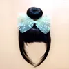 Haarschmuck Bänder Säugling Baby Mädchen Brötchen Perücke Hut Prinzessin Mesh Bogen Geborene Kinder Stirnbänder Für Kinder Mädchen Kopfbedeckungen