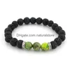 Pedra natural frisada preta lava fios pulseiras turquesa buda óleo difusor pulseira joias finas para mulheres drop delivery dhmad