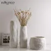 Vasi Minimalista Decorazione della casa Vaso di lusso Accessori per interni Biscotto in ceramica bianca per la decorazione domestica