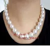 17 13-15mm REAL Natural south sea round white pearl necklace 14K299Y